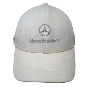 Mercedez-Benz Strapback Baseball Cap white One Size Adjustable Embroidered